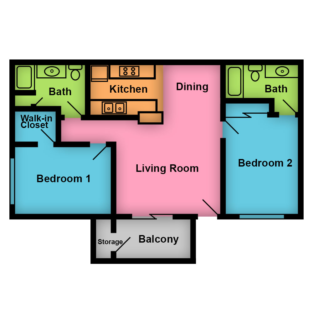 This image is the visual schematic floorplan representation of at Colores Del Sol Tucsons.